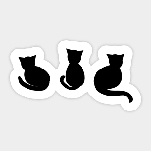 3 Black Cats Silhouette Sticker